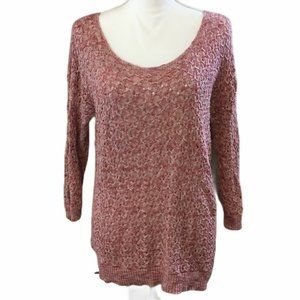 Frenchi Knit Oversized Scoop Neck Sweater Top, S